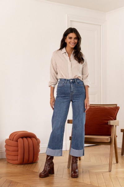 Jeans wide Loane avec revert